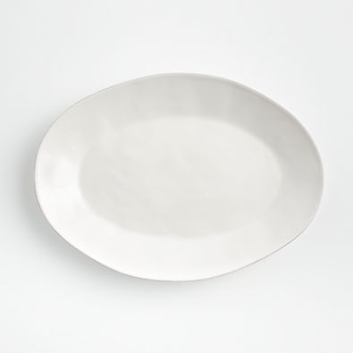 View Marin White Stoneware Small Oval Serving Platter details