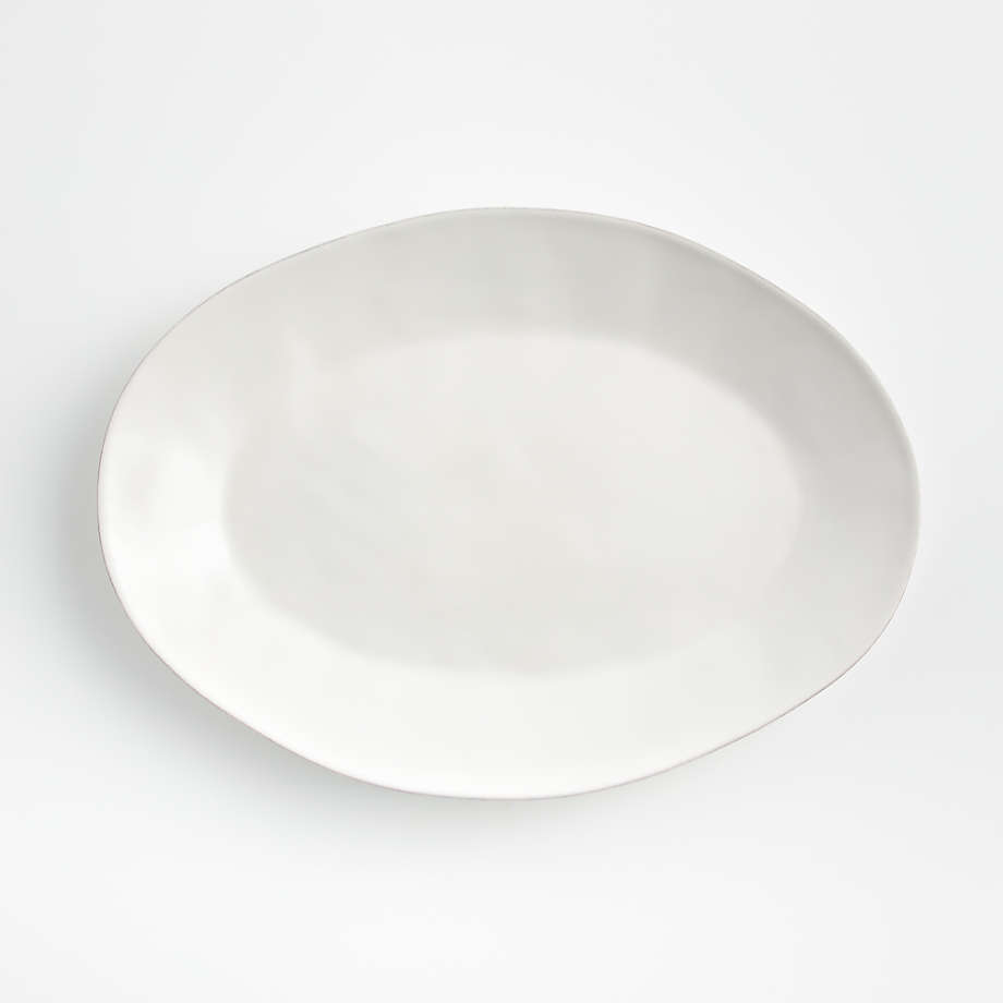 Marin White Oval Serving Platter + Reviews | Crate & Barrel