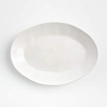Marin White Stoneware Small Oval Serving Platter + Reviews | Crate & Barrel
