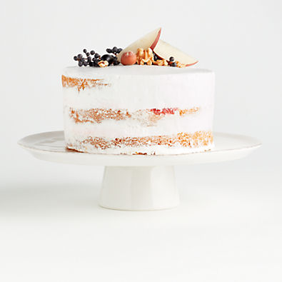 View Marin White Large Stoneware Pedestal Cake Stand details