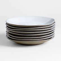Marin White Recycled Dinner Plates, Set of 8 | Crate & Barrel