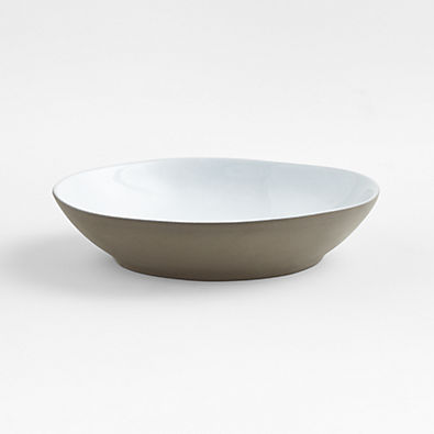 View Marin White Recycled Stoneware Low Bowl details