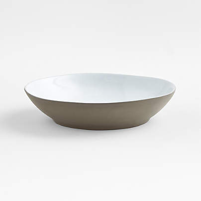 Marin White Recycled Stoneware Low Bowl