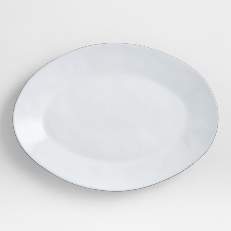 Marin White Recycled Stoneware Large Platter + Reviews | Crate & Barrel