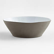 Marin White Recycled Stoneware Large Serve Bowl + Reviews | Crate & Barrel