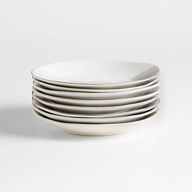 View Marin White Stoneware Salad Plates, Set of 8 details