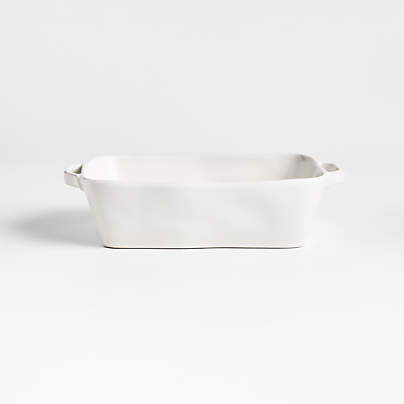 Marin 10"x7" White Small Baker with Handles