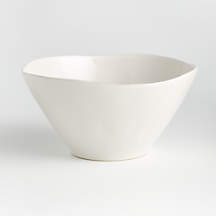 Marin White Small Stoneware Serving Bowl + Reviews | Crate & Barrel