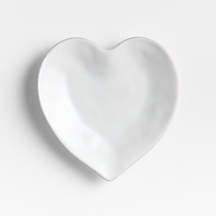 Marin White Stoneware 11" Heart Salad Plate + Reviews | Crate & Barrel