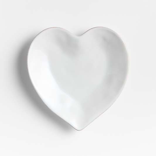 Marin White Stoneware Heart Salad Plate