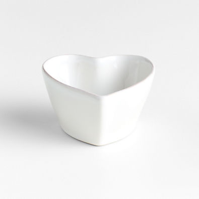 View Marin White Stoneware 8-Oz. Heart Ramekin details