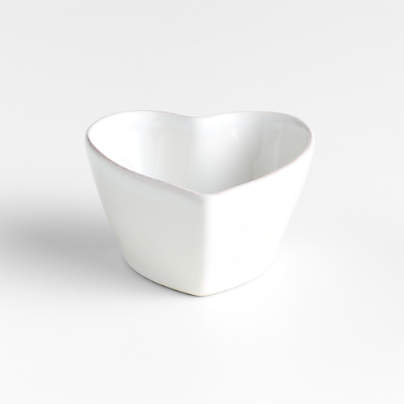 Marin White Stoneware 8-Oz. Heart Ramekin