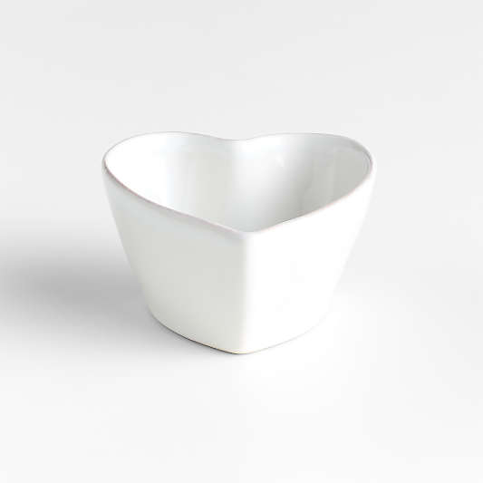 Marin White Stoneware 8-Oz. Heart Ramekin
