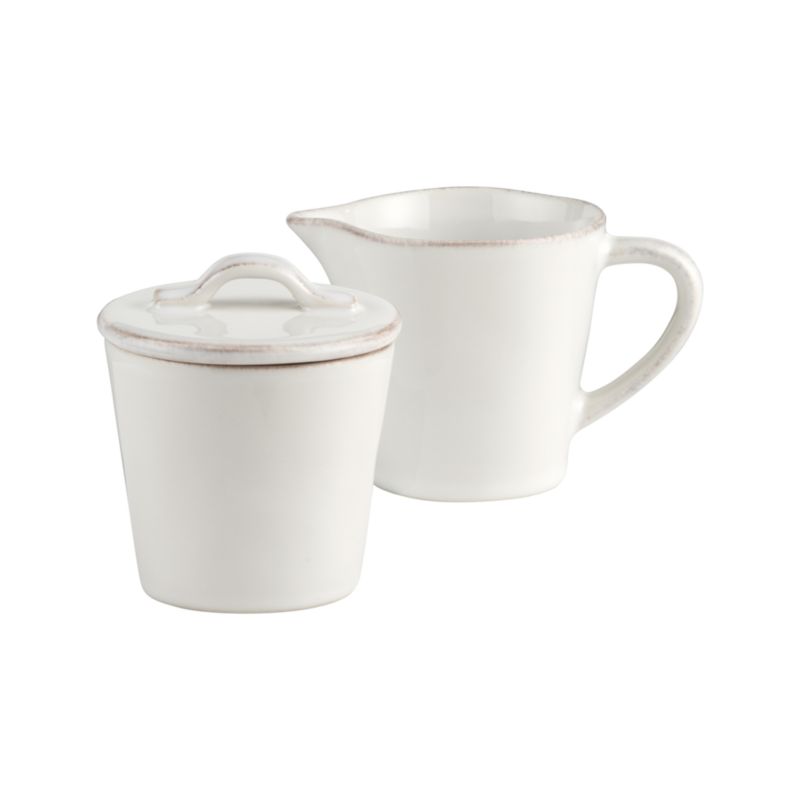 Marin White Sugar Bowl with Lid and Creamer - image 2 of 3