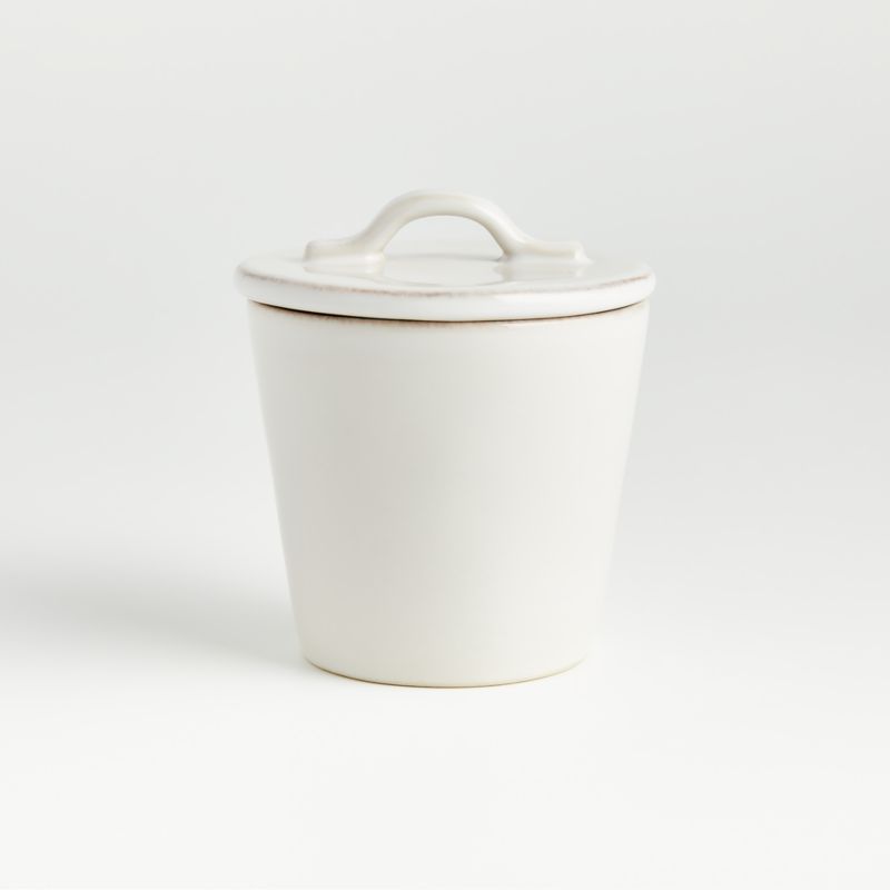 Marin White Sugar Bowl with Lid