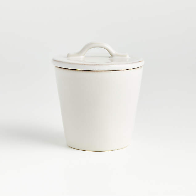 White Ceramic Sugar Bowl + Reviews Crate & Barrel