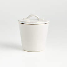 Marin White Stoneware Sugar Bowl with Lid + Reviews | Crate & Barrel