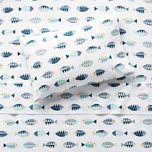 Organic Marine Toddler Sheet Set