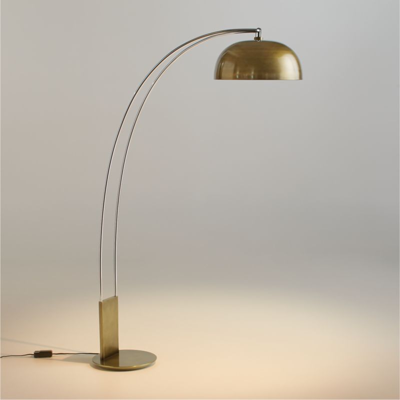 Marino Brass and Chrome Metal Floor Lamp