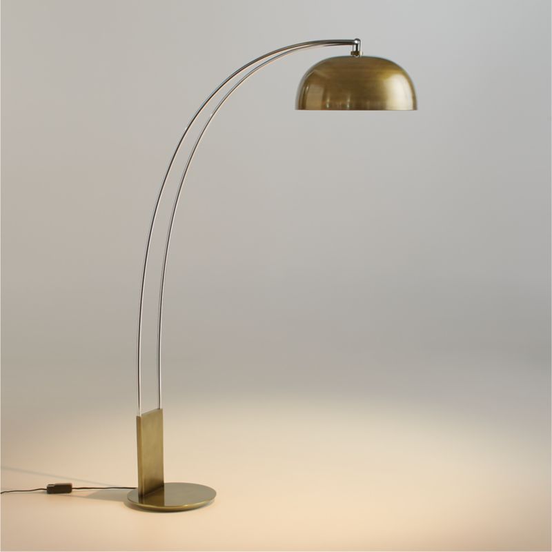 Zain Brushed Brass Metal Adjustable Floor Lamp