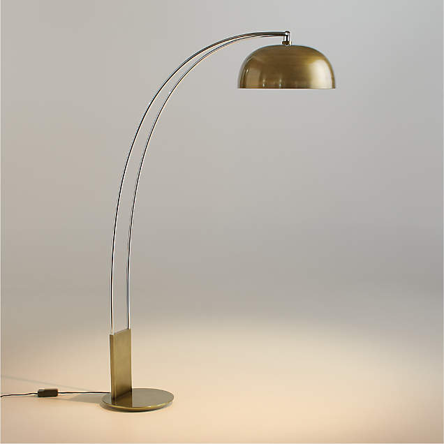 Fleming Antique Brass Corner Floor Lamp + Reviews Crate & Barrel