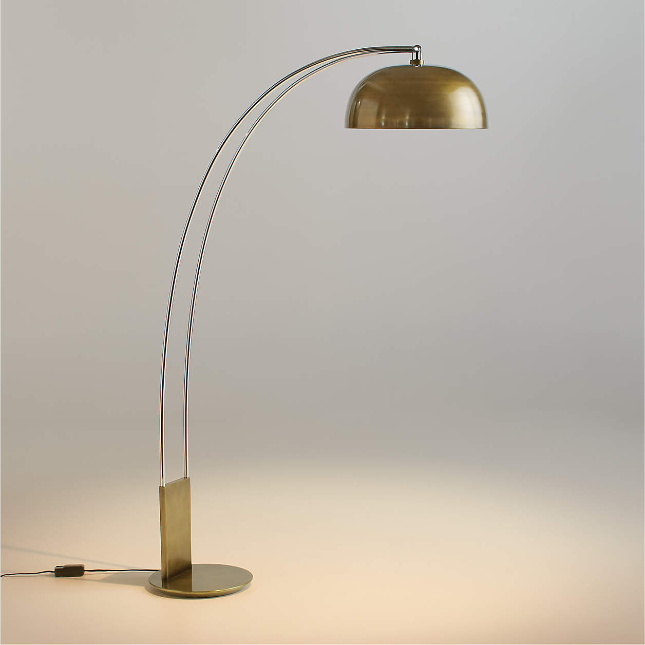 Marino Brass and Chrome Metal Floor Lamp + Reviews Crate & Barrel Canada