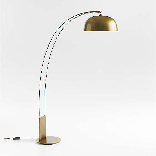 Marino Brass and Chrome Metal Floor Lamp