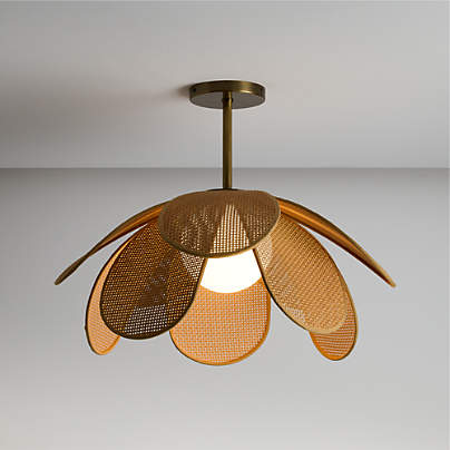 Marisol Rattan Kids Flush Mount Ceiling Light