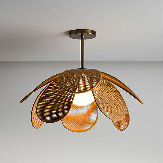 Marisol Rattan Kids Flush Mount Ceiling Light