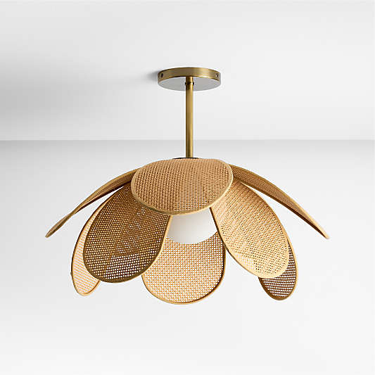 Marisol Rattan Kids Flush Mount Ceiling Light