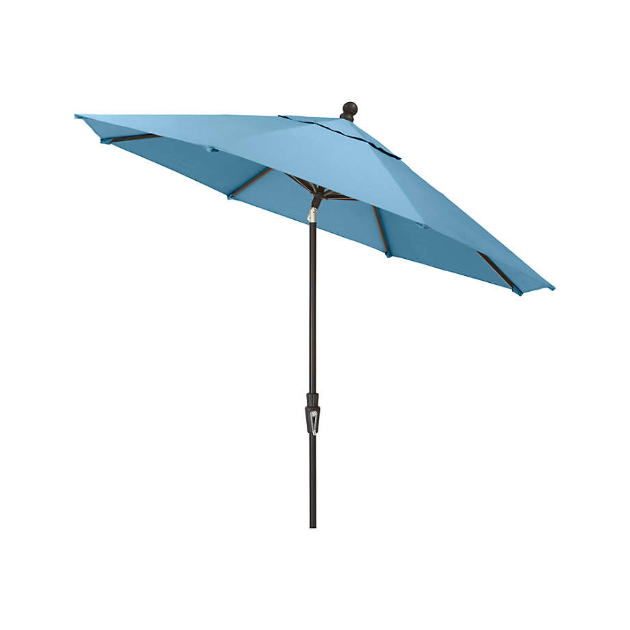 9' Round Sunbrella ® Sapphire Outdoor Patio Umbrella with Black Frame