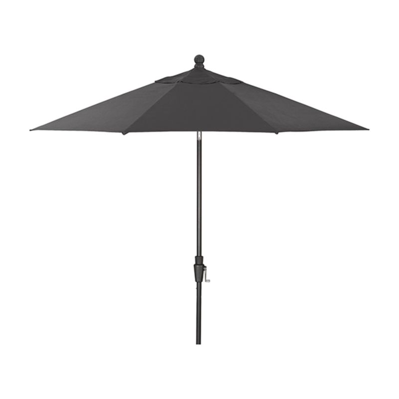 9' Round Sunbrella ® Charcoal Outdoor Patio Umbrella with Tilt Black Frame - image 6 of 7