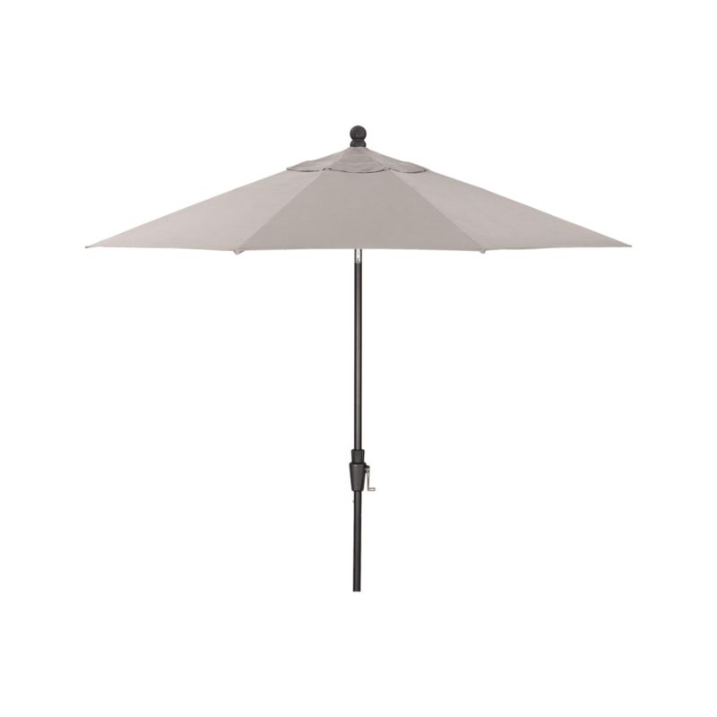 9' Round Sunbrella ® Silver Outdoor Patio Umbrella with Tilt Black Frame - image 5 of 6