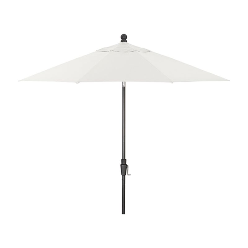 9' Round Sunbrella ® White Sand Outdoor Patio Umbrella with Tilt Black Frame - image 9 of 10