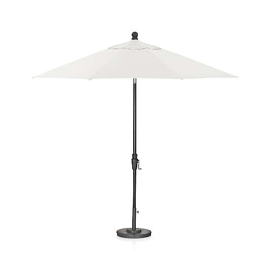 9' Round Sunbrella ® White Sand Outdoor Patio Umbrella Canopy