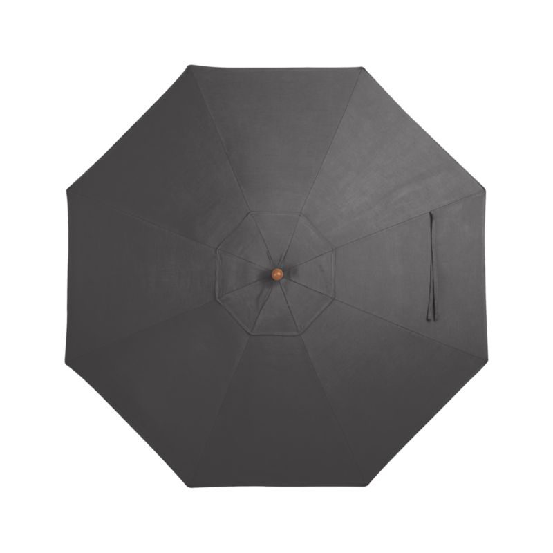 9' Round Sunbrella ® Charcoal Outdoor Patio Umbrella with Eucalyptus Frame - image 5 of 9