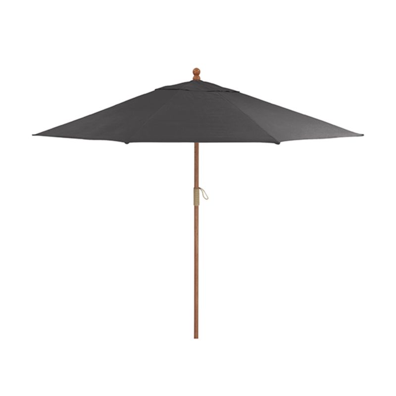 9' Round Sunbrella ® Charcoal Outdoor Patio Umbrella with Eucalyptus Frame - image 8 of 9