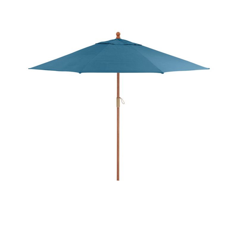 9' Round Sunbrella ® Sapphire Outdoor Patio Umbrella with Eucalyptus Frame - image 2 of 3