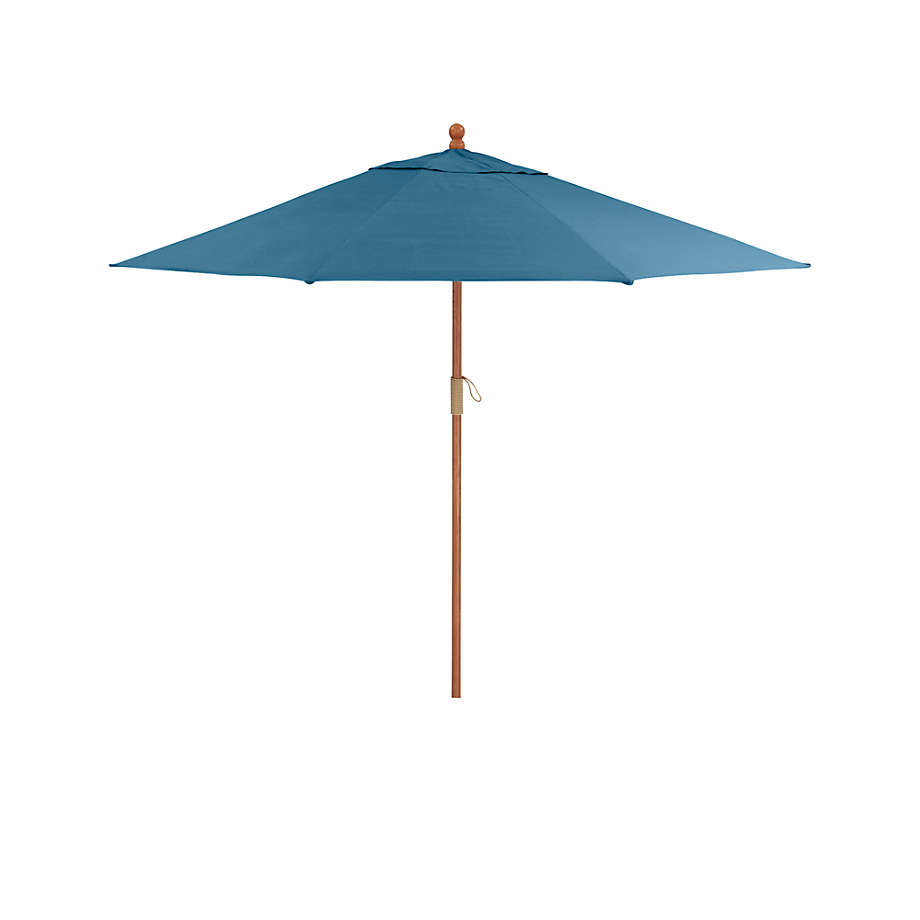 9' Round Sunbrella ® Sapphire Outdoor Patio Umbrella with Eucalyptus Frame