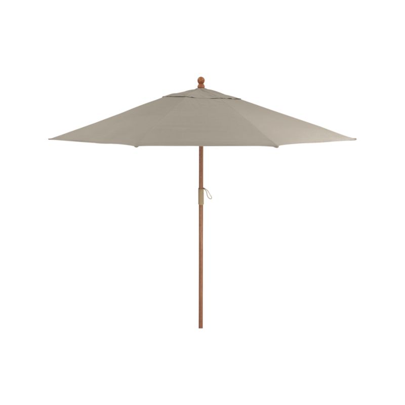 9' Round Sunbrella ® Stone Outdoor Patio Umbrella with Eucalyptus Frame - image 4 of 9