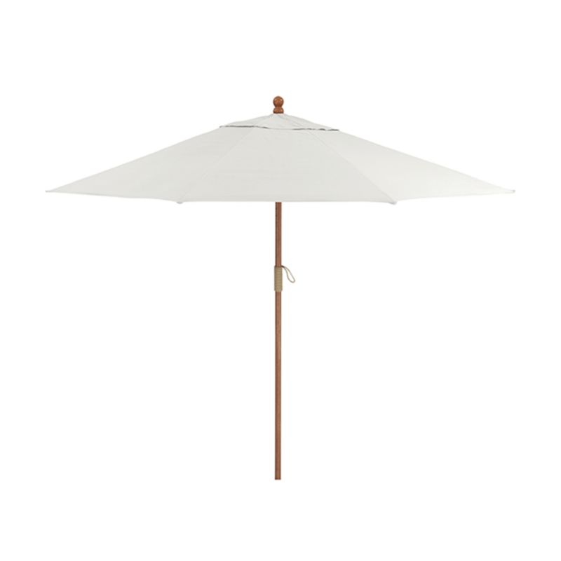 9' Round Sunbrella ® White Sand Outdoor Patio Umbrella with Eucalyptus Frame - image 9 of 10