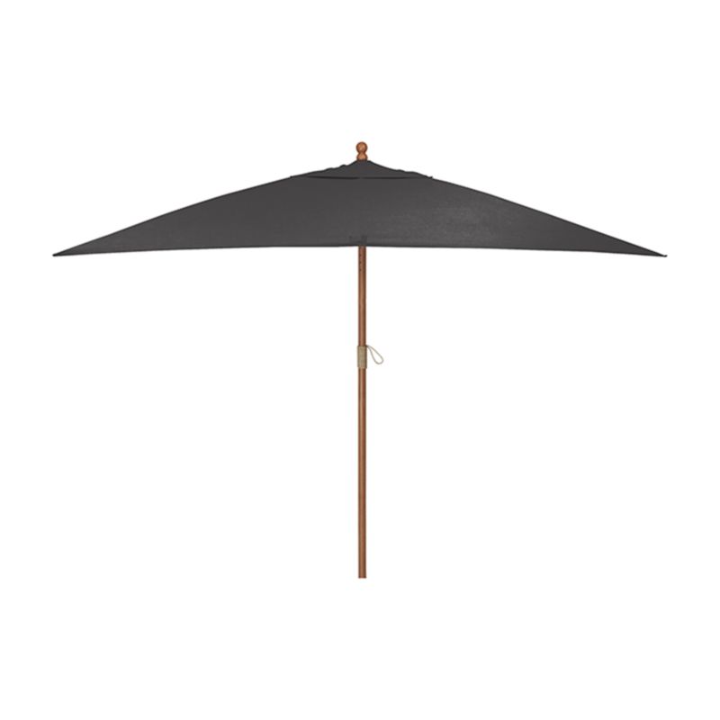 10' Rectangular Sunbrella ® Charcoal Outdoor Patio Umbrella with Eucalyptus Frame