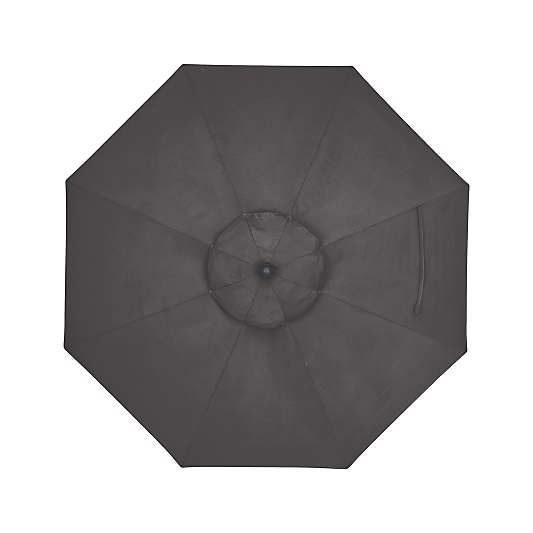 9' Round Sunbrella ® Charcoal Outdoor Patio Umbrella with Tilt Black Frame