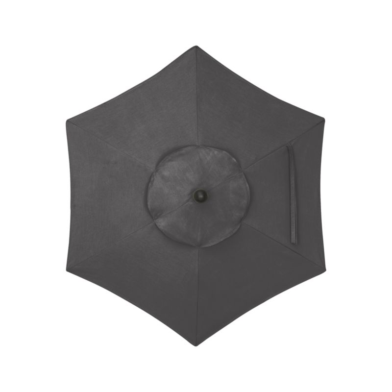 6' Round Sunbrella ® Charcoal Outdoor Patio Umbrella with Tilt Black Frame