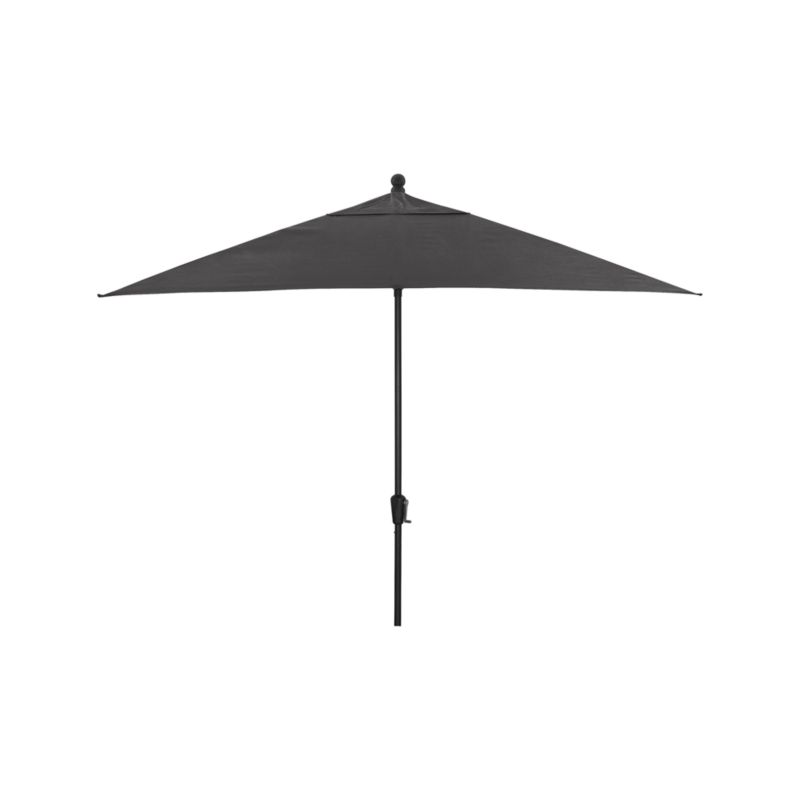 10' Rectangular Sunbrella ® Charcoal Outdoor Patio Umbrella with Black Frame - image 3 of 7