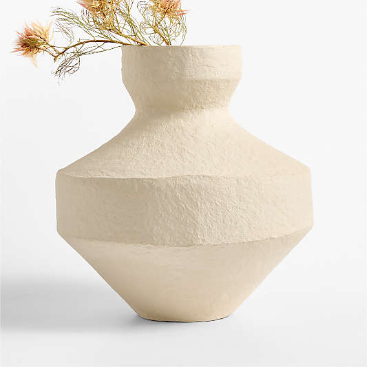 Marla White Paper Mache Vase 14"