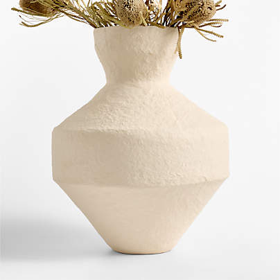 Marla White Paper Mache Vase 19"