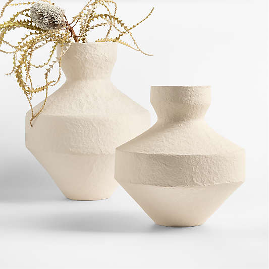 Marla White Paper Mache Vases