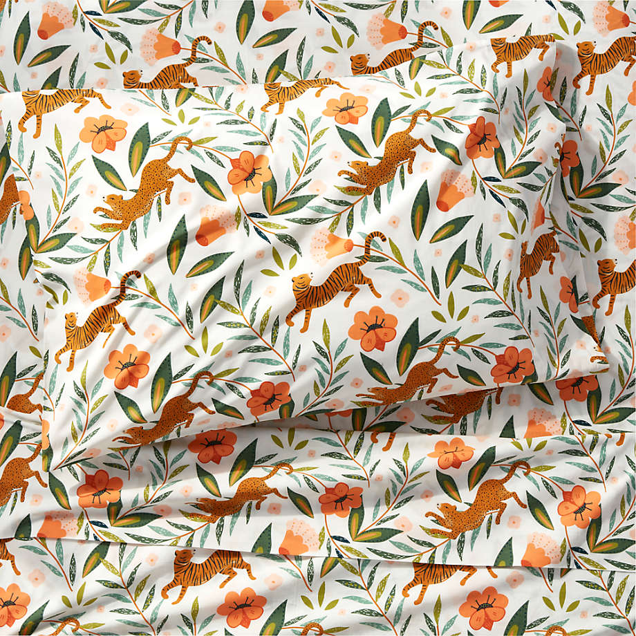 Modern Organic Marrakech Tiger Kids Sheet Set Crate & Kids Crate & Kids