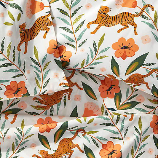 Stay Cool Marrakech Tiger 100% Organic Cotton Kids Full Sheet Set